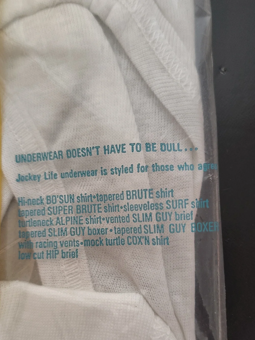 1968 VTG Jockey Life Lo Rise Slim Guy Men Brief WHITE -100% Cotton -Size 34 NOS
